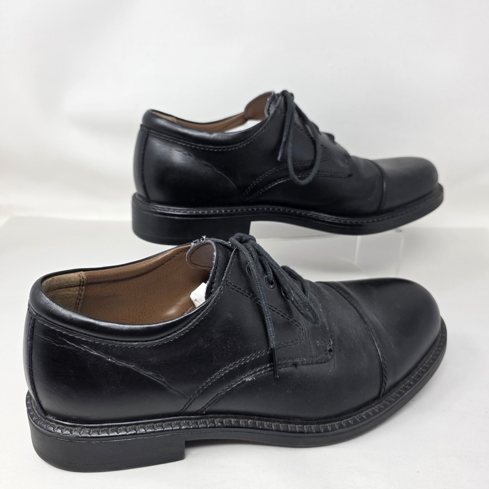 Thom McAn Karlov Dress Shoes Mens 8W Cap Toe Black Leather Oxfords Good